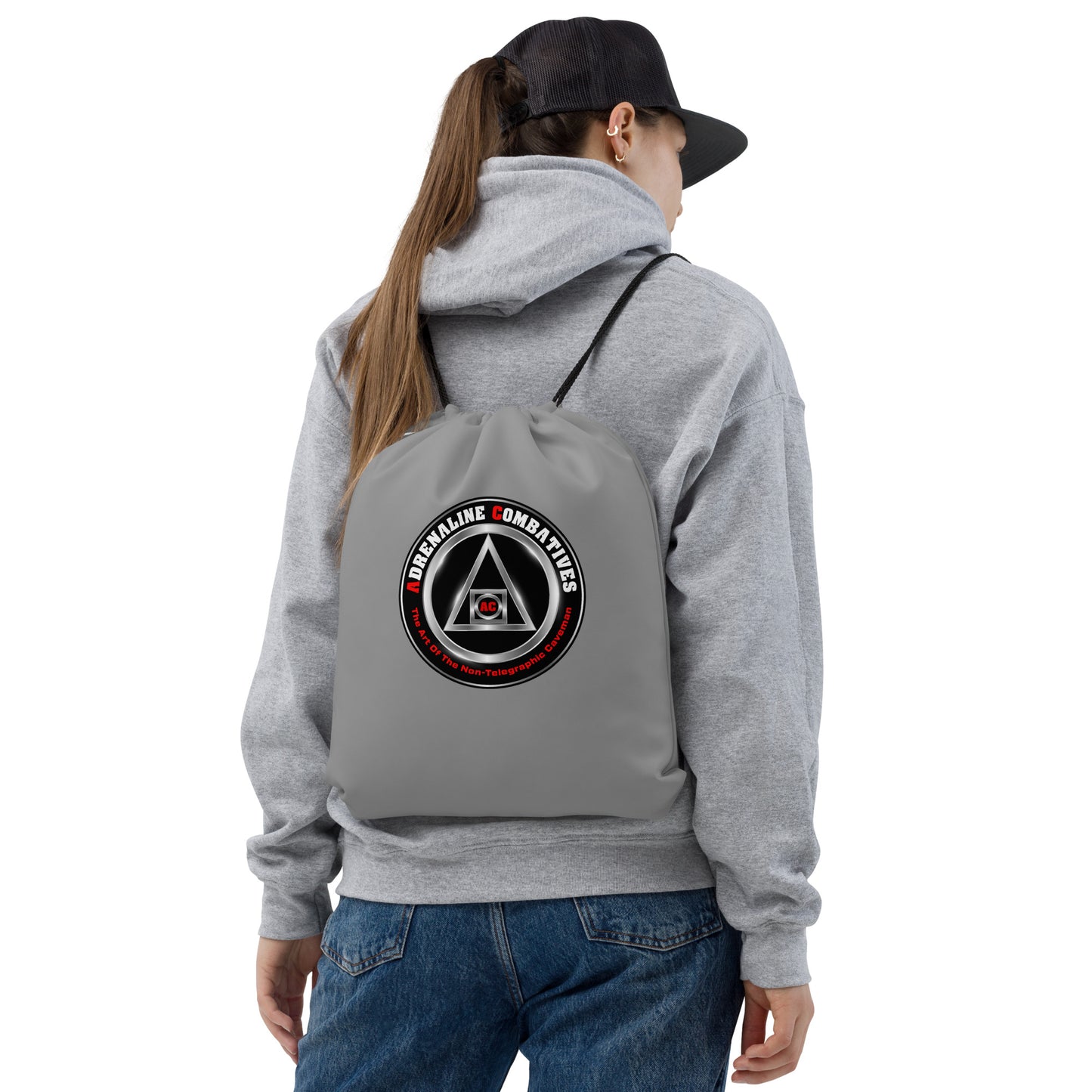 Drawstring bag - Grey - Adrenaline Combatives - Logo