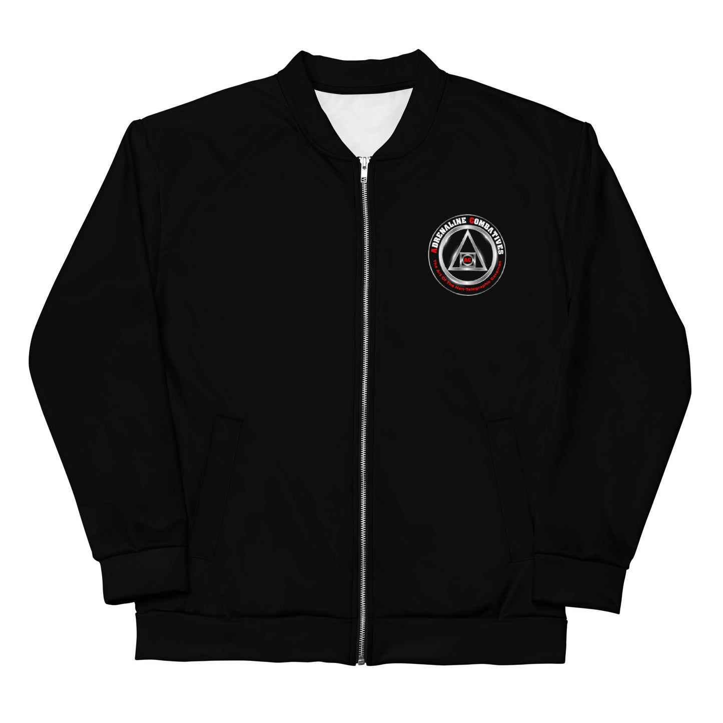 Unisex Bomber Jacket - Adrenaline Combatives - Quote: “Never pick a fight, never run away from one”