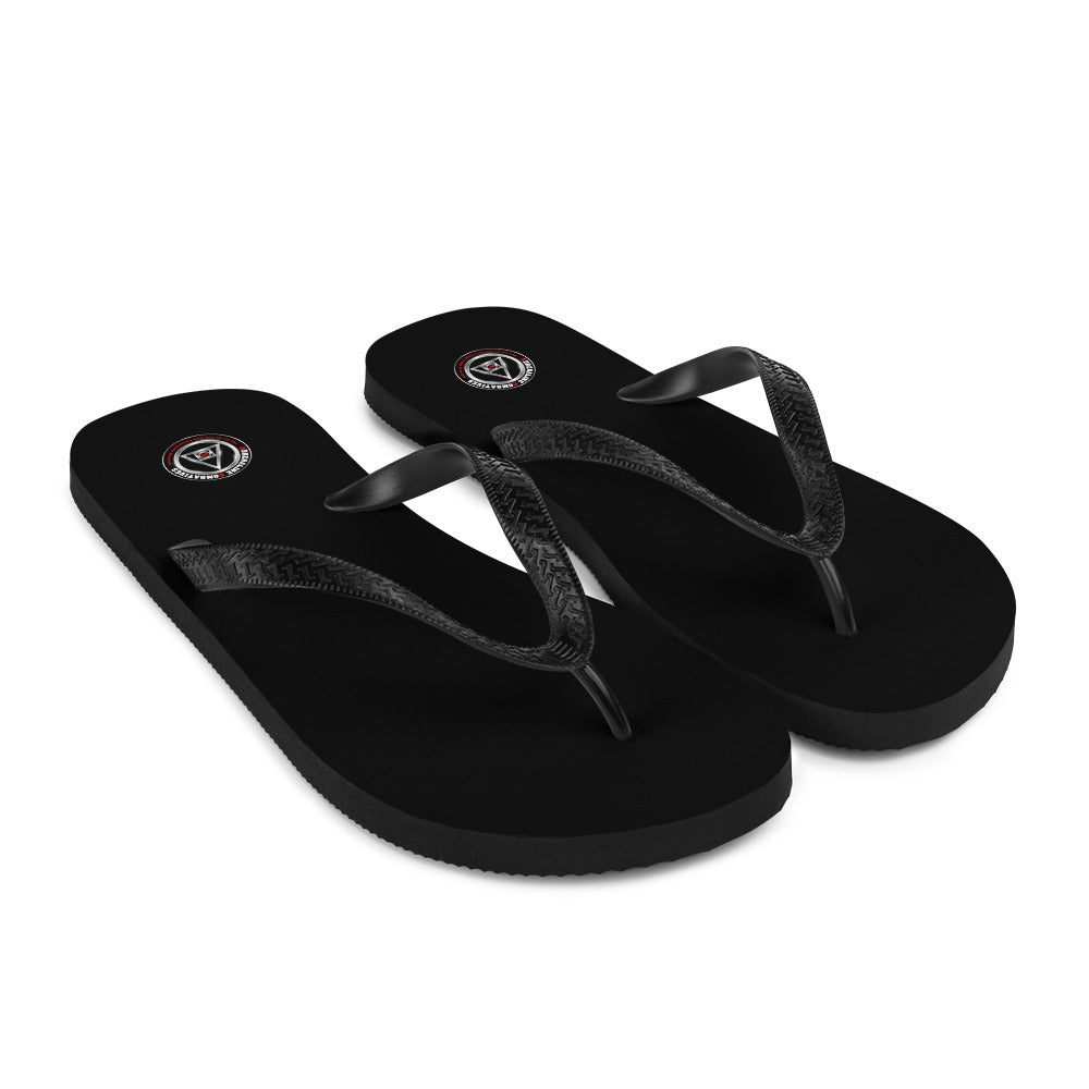 Flip-Flops - Black - Adrenaline Combatives - Logo