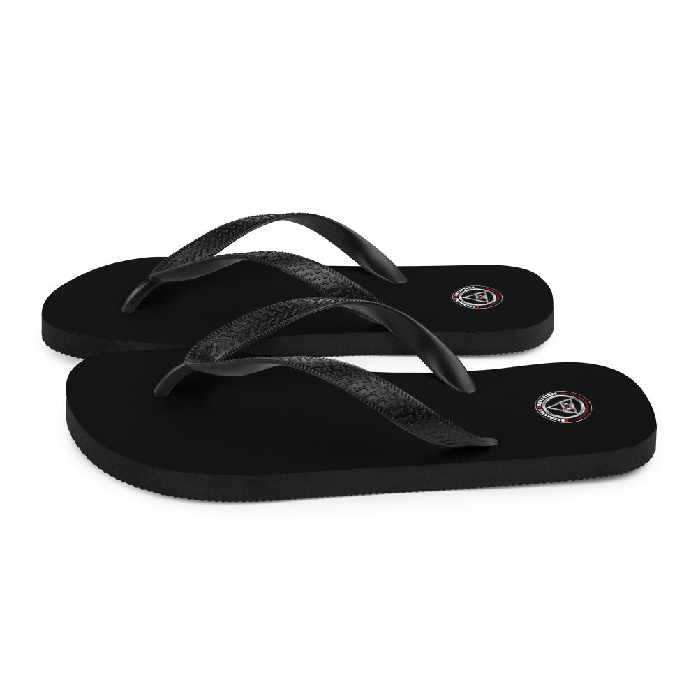 Flip-Flops - Black - Adrenaline Combatives - Logo
