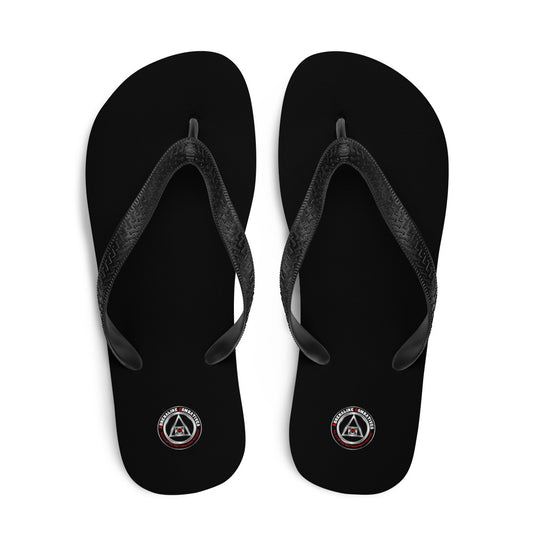 Flip-Flops - Black - Adrenaline Combatives - Logo