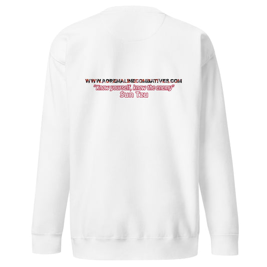 Unisex Premium Sweatshirt - Adrenaline Combatives - Sun Tzu Quote: “Know yourself, know the enemy”