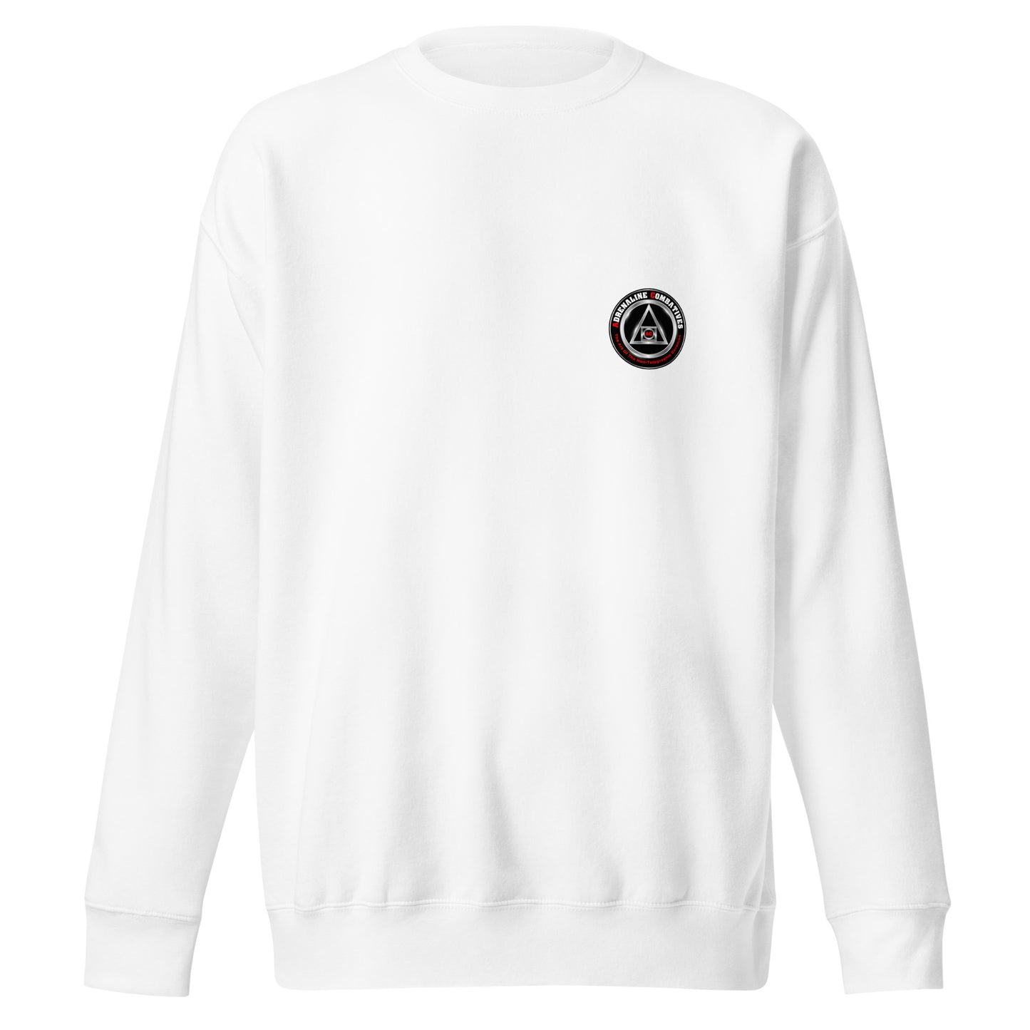 Unisex Premium Sweatshirt - Adrenaline Combatives - Quote: “Never pick a fight, never run away from one”