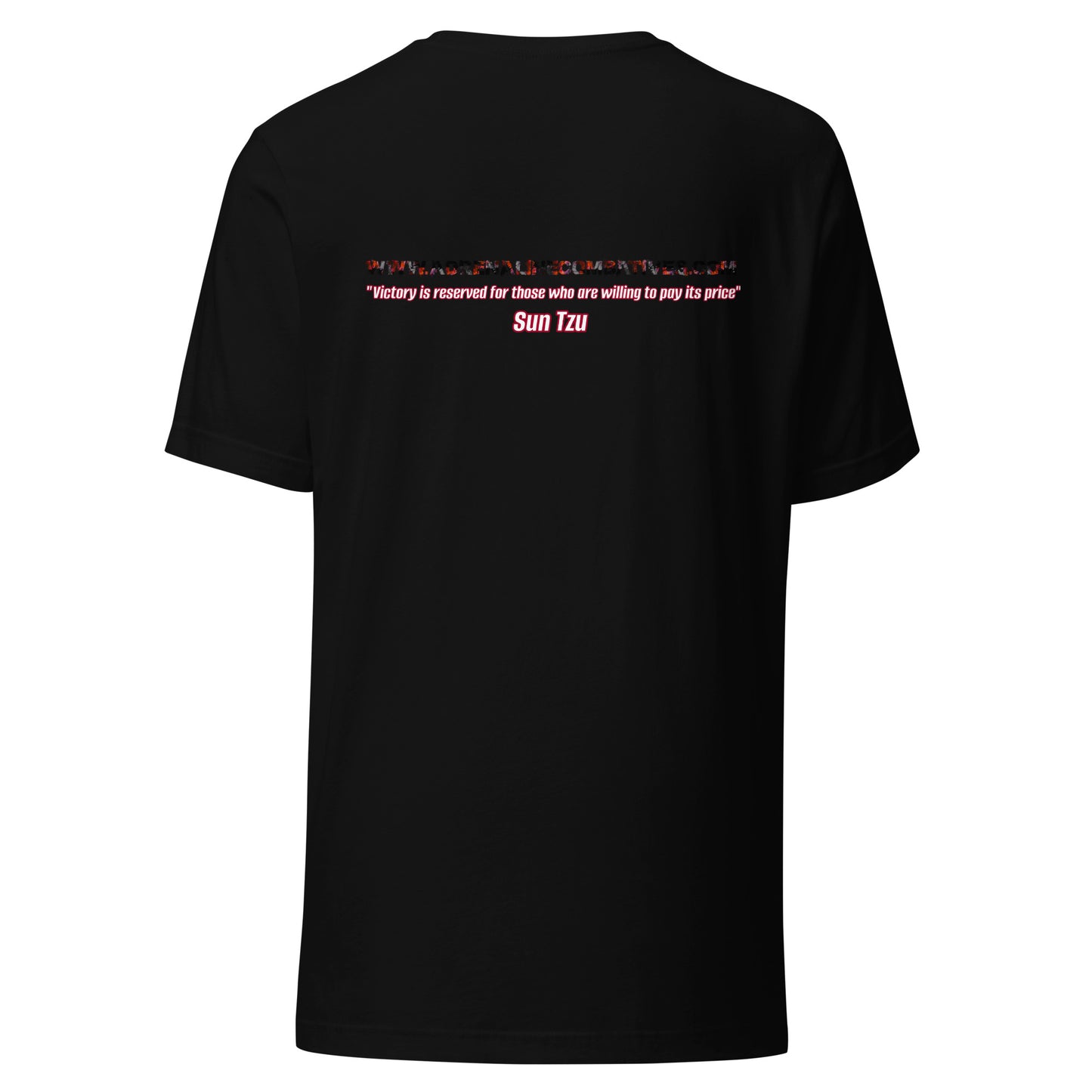 Unisex t-shirt - Adrenaline Combatives - Sun Tzu Quote: "Victory is reserved for those who are willing to pay its price"