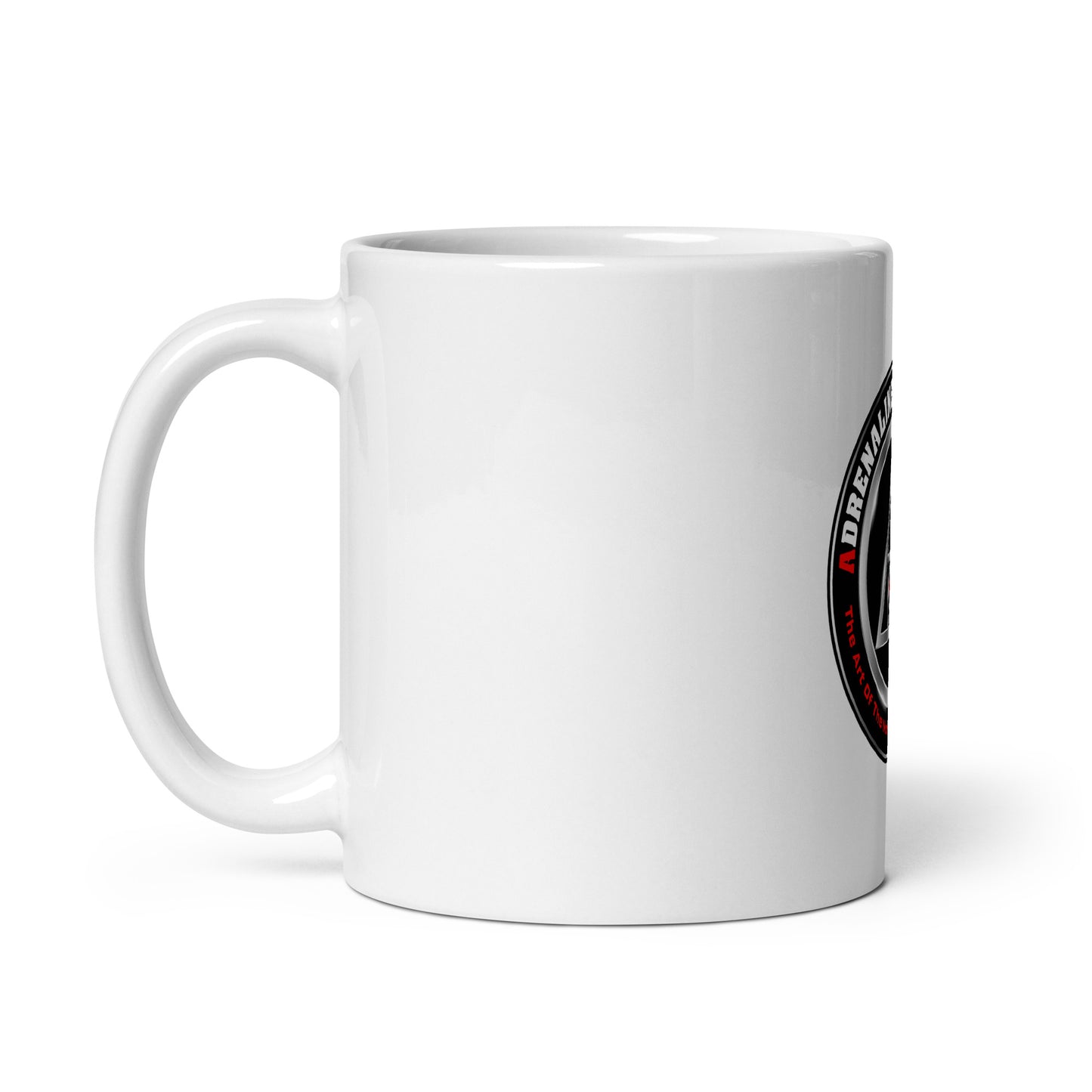 White glossy mug - Adrenaline Combatives - Logo