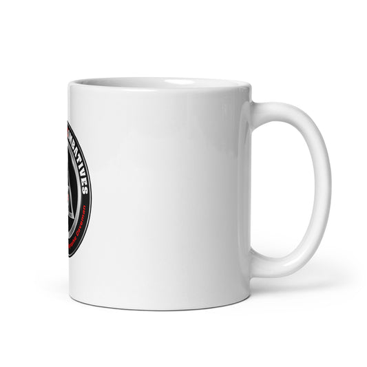 White glossy mug - Adrenaline Combatives - Logo