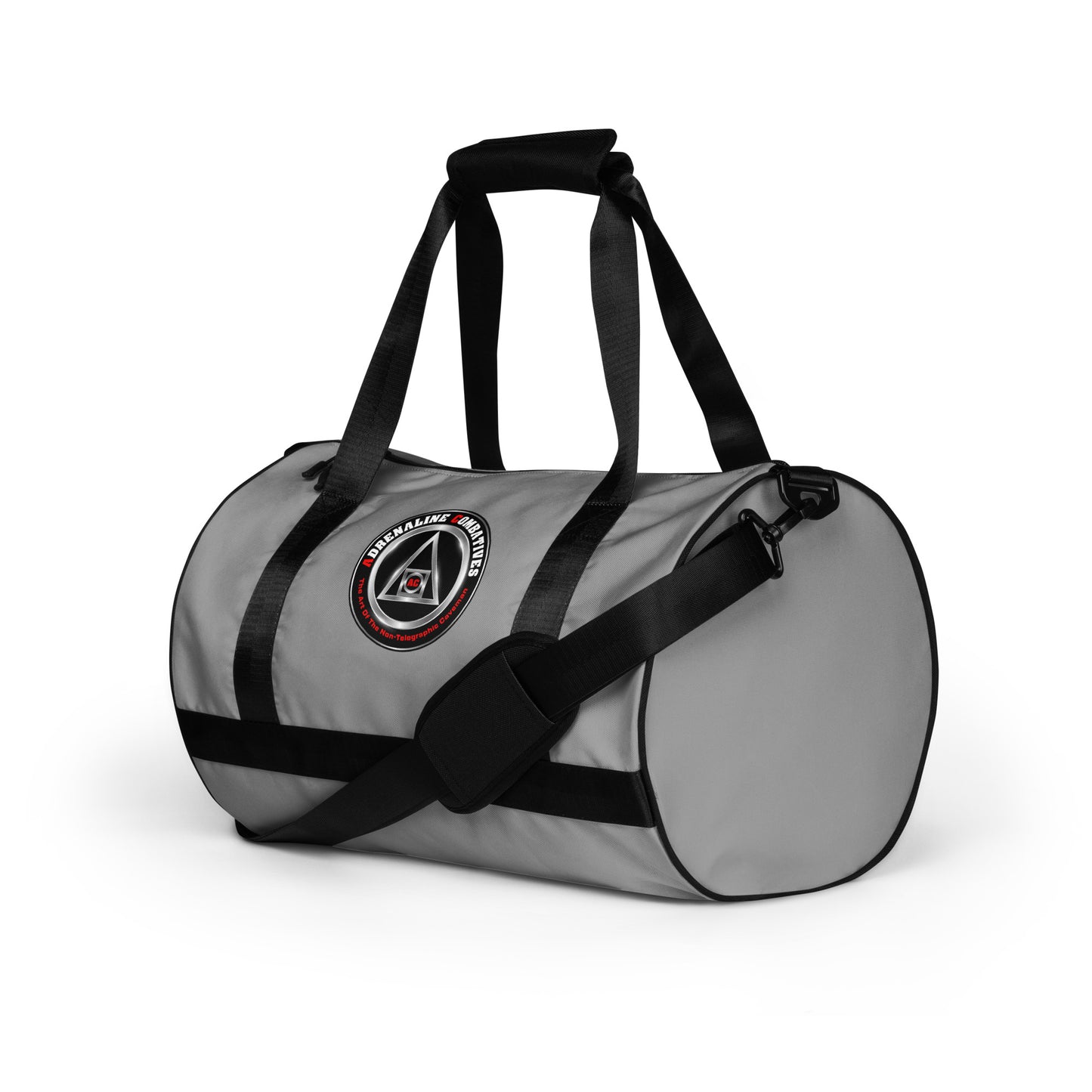 All-over print gym bag - Grey - Adrenaline Combatives - Logo