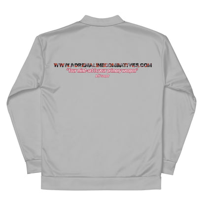 Unisex Bomber Jacket - Adrenaline Combatives - Jeff Cooper Quote: “Your mind-set is your primary weapon”