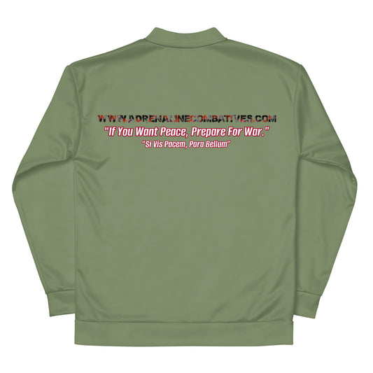 Unisex Bomber Jacket - Adrenaline Combatives - Sun Tzu Quote: "The height of strategy, is to attack your opponent's strategy"