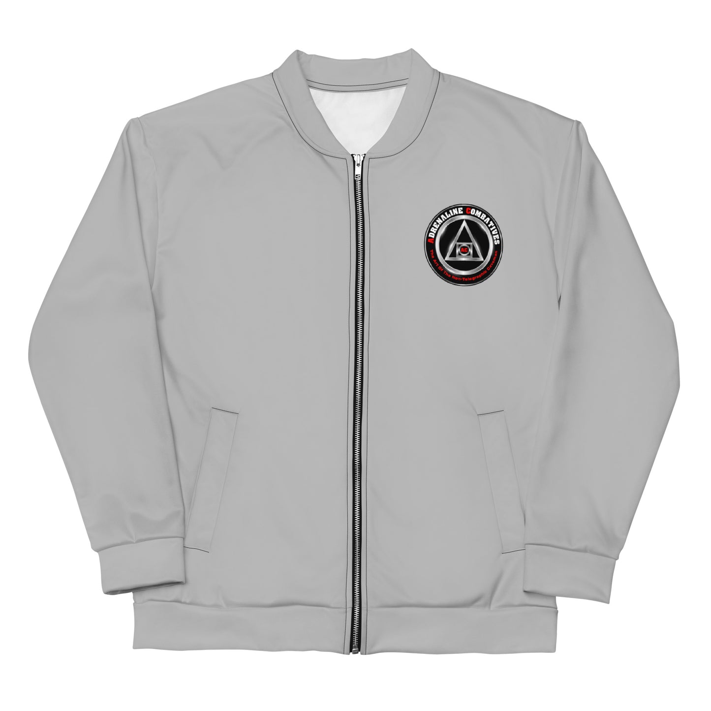 Unisex Bomber Jacket - Adrenaline Combatives - Quote: “Never pick a fight, never run away from one”