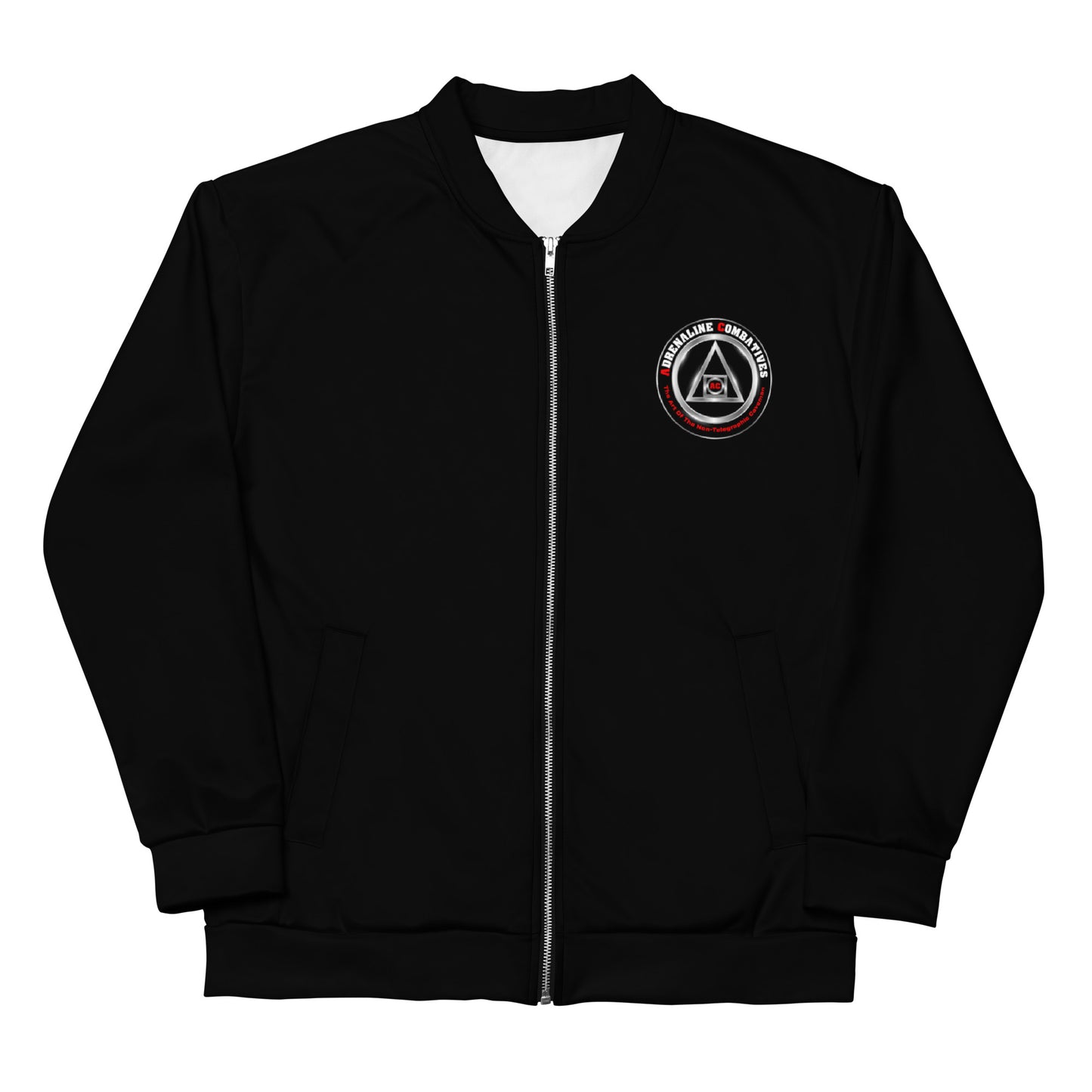 Unisex Bomber Jacket - Adrenaline Combatives - Jordan Peterson Quote: “A good man is a very dangerous man who has that under voluntary control"