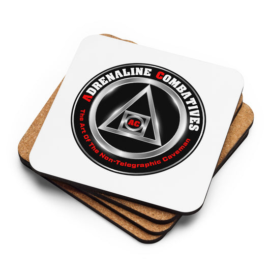 Cork-back coaster - Adrenaline Combatives - Logo