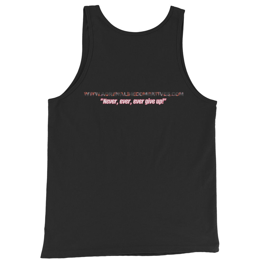 Unisex Tank Top - Adrenaline Combatives - Quote: “Never, ever, ever give up!”