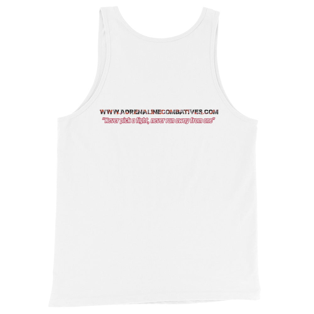 Unisex Tank Top - Adrenaline Combatives - Quote: “Never pick a fight, never run away from one”