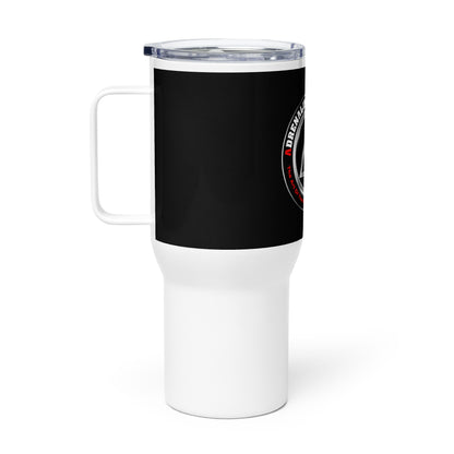 Travel mug with a handle - Black - Adrenaline Combatives - Logo