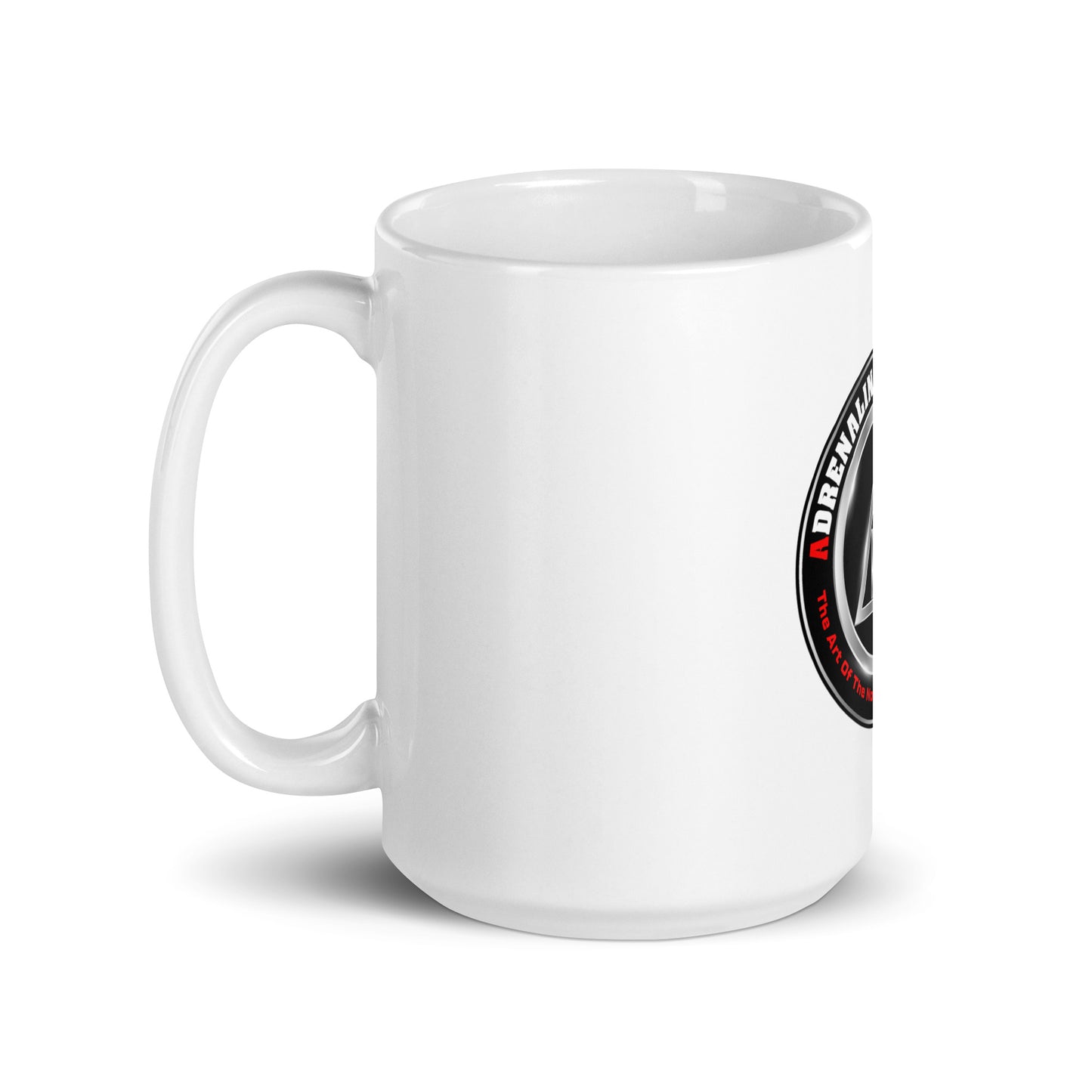 White glossy mug - Adrenaline Combatives - Logo